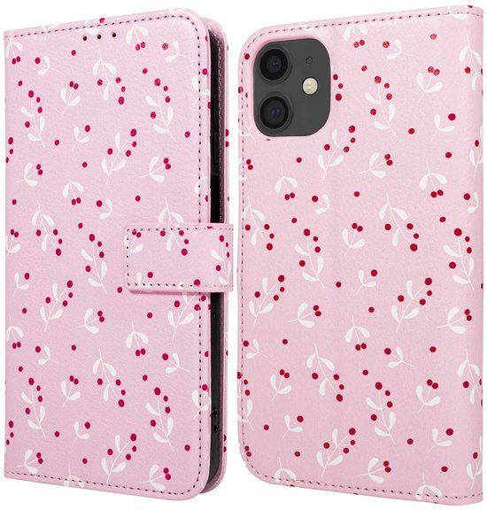 imoshion Hoesje - Geschikt voor Apple iPhone 11 - Design Bookcase smartphone - Blush Berries