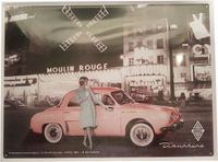 i&s collector Renault Dauphine Moulin Rouge Reliëf Metalen Bord