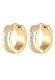 Elli Oorbellen voor dames, creolen met zirkoniasteentjes, basic, glamour, elegant, in 925 sterling zilver