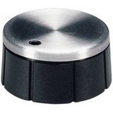OKW A1624260 Draaiknop Met knopmarkering Aluminium, Zwart (Ø x h) 24 mm x 12.4 mm 1 stuk(s)