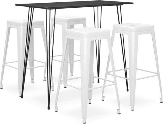 vidaXL 5-delige Barset zwart en wit