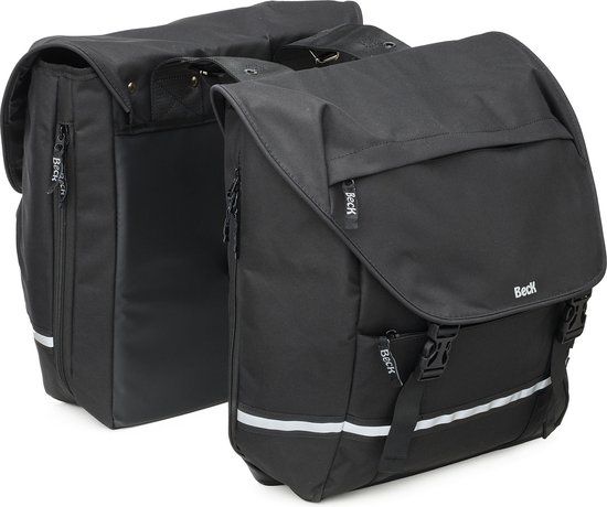 Beck SPRTV XL Dubbele Fietstas - 40L - Zwart - Incl. Regenhoes
