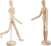 Relaxdays Houten Tekenpop - Set van 2 - Verstelbaar - 30 cm