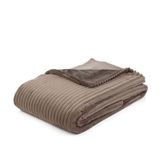 Gözze - Zachte en pluizige deken, corduroy look, 1620g/stuk, 150 x 200 cm - taupe