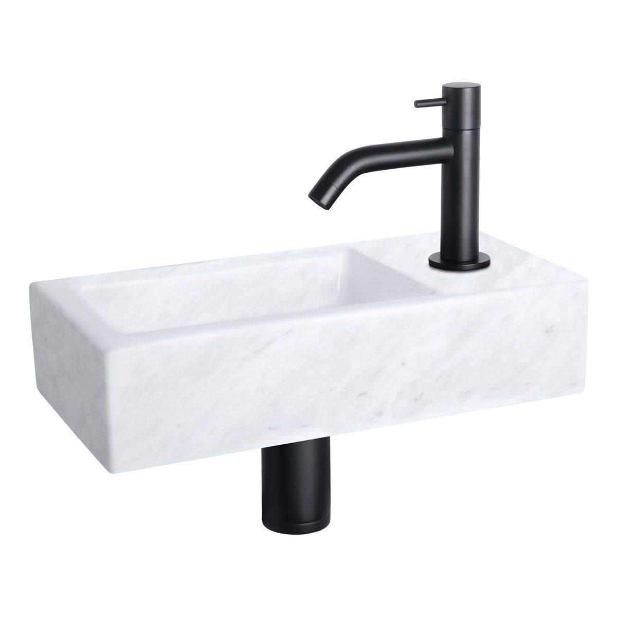 Differnz Helios Fonteinset marmer krom mat zwart 38.401.32 - Wit