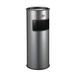 WESCO Middelgrote asbak met zeef in de kleur zilver, gepoedercoat plaatstaal, 30 liter volume, inworpgleuf, zonder inzetstuk