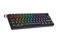 Ranked N60 Nova 60% | Heet Verwisselbaar Mechanisch Gamingtoetsenbord | 62 Toetsen Multi Color RGB LED Backlit voor PC/Mac | AZERTY ISO FR Frans (Zwart, Gateron Pro Brown)