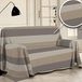 PENSIERI DELICATI Bankovertrek, 220 x 290 cm, gemaakt in Italië, 100% puur gerecycled katoen, gekleurd, beige patroon, ideaal als sprei voor banken, picknickdeken