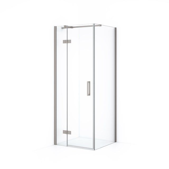 Maxaro Douchecabine Diamond 80x80cm 8mm Helder Veiligheidsglas Geborsteld RVS met Draaideur