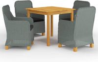 vidaXL Ensemble de jardin 5 pièces Gris clair