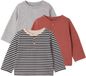Vertbaudet Set van 3 T-shirts Basics van biokatoen baby