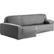 ECOMMERC3 Bankhoes voor chaise longue, lang hoekdeel links, elastisch, jacquard, grijs, universele pasvorm, schuimrubber en antislip elastieken