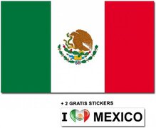 - Mexicaanse vlag met 2 gratis Mexico stickers