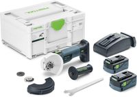 Festool AGC 18-125 5.0 EBI-Plus | Accu haakse slijper 18V 125mm in Systainer SYS3 M 187 (2x 5.0Ah accu + TCL 6 snellader) - 578368