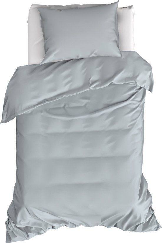 Moodit Dekbedovertrek Basil Stone Blue - Eenpersoons 140x220 cm - Katoen