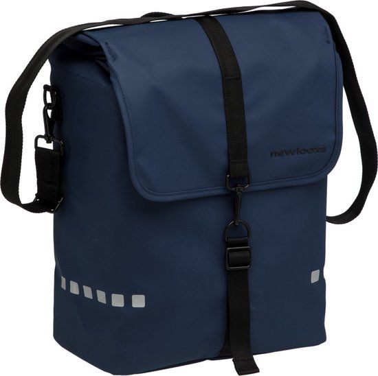 New Looxs ® Odense Single - Dark Blue - 17.5L Single Bike Bag - Water-Repellent Polyester - Detachable - For E-bikes