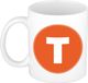 Bellatio Decorations Shoppartners Bv Koffie mok met de letter T - beker - oranje - wit - 300 ml