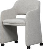 WOOOD Lyric Chaise de salle à manger avec roulettes - Polyester - Greige - 79x59x58