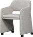 WOOOD Lyric Chaise de salle à manger avec roulettes - Polyester - Greige - 79x59x58