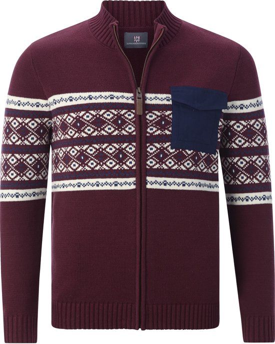 Jan Vanderstorm heren Vest - 64/66 - donkerrood - Plus Size