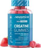 Novomins Creatine Gummies 5000 mg - Creatine Monohydraat - voor Fysieke Prestatie - Laboratorium-Geverifieerd - 90 Gummies - Aardbei