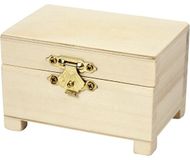 Merkloos Houten kistje onbedrukt - 5x stuks - 9 x 6 cm - DIY/hobby blanco sieradenkistje - schatkistje
