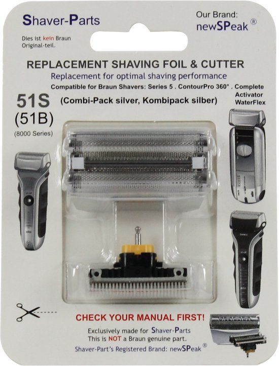 Shaver-Parts Braun Combipack Alt 51s - Zilver - Scheerbladen