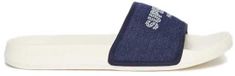 Superdry Luxe badslippers met glittersteentjes Dames Off White