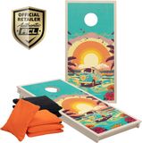 Wicked Wood Games Cornhole Set "Hippy Design"