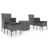 VidaXL 3058377 Tuinmeubelenset Grijs