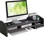 Fleau Home Monitor Verhoger met Lade - Laptop Standaard - Laptopverhoger - Bureau Organizer - Verhoging - Hout - Zwart