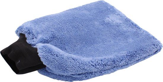 Merkloos Microvezel Washandschoen - Blauw - Merkloos - Hoge Kwaliteit - Elastieken Boord - Optimaal Absorberend