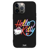 Personalaizer Hello Kitty kalligrafie flexibele beschermhoes voor iPhone 15 Pro Max, zwart