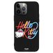 Personalaizer Hello Kitty kalligrafie flexibele beschermhoes voor iPhone 15 Pro Max, zwart