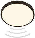 B.K.Licht BRILONER Chet - Badkamerverlichting - LED Plafondlamp - IP54 - Warm Wit Licht - 12W - Ø29cm - Zwart