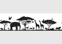 Safari AWB 8268 Zelfklevende rand, keuken, woonkamer, muursticker, meerkleurig, 500 x 13,8 cm