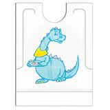 Garcia de Pou Dino Bibs Met Zak, Pehd, Wit, 27x34+5 CM