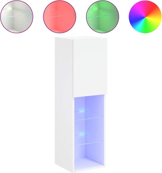 vidaXL Tv-meubel met LED-verlichting 30,5x30x102 cm wit
