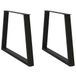 VidaXL Eettafelpoten 2 stuks V-vormig 100x(72-73,3) cm Staal Zwart