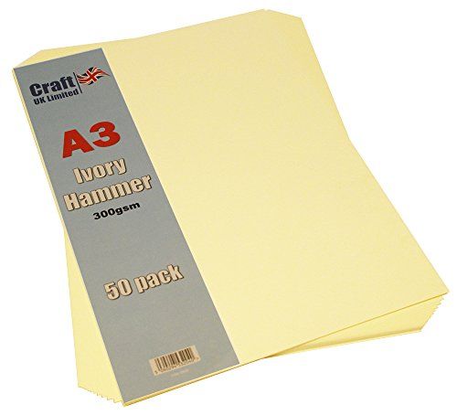 Craft UK 2026 A3 300gsm gehamerde kaart - ivoor (pak van 50 vellen)