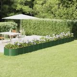 Maison Exclusive - Jardinière surélevée, acier galvanisé, 620x80x36 cm, vert