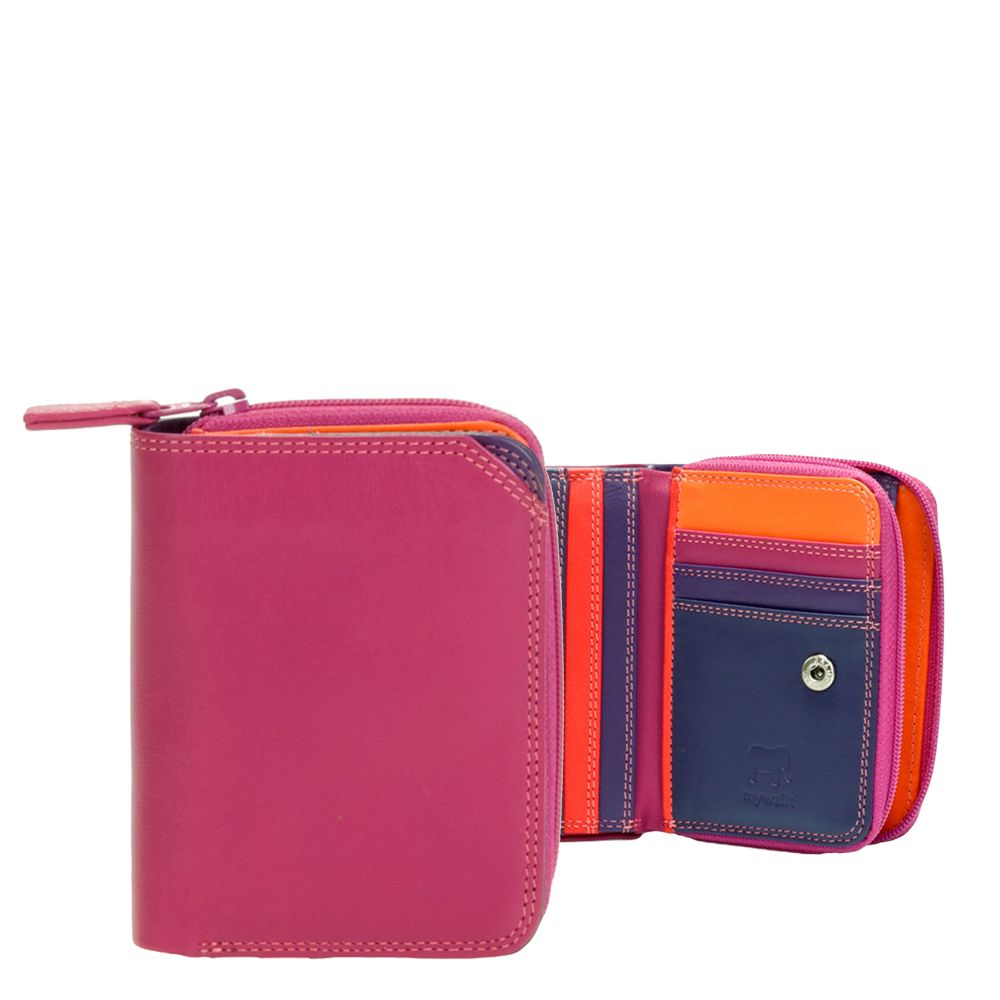 Mywalit Ladies Small Wallet w/Zip Around Purse sangria multi