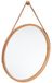 5five Wandspiegel met ophanghaak - rond - bamboo - leer - D38 cm