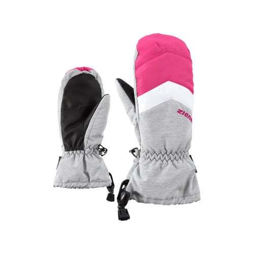Ziener Ziener skihandschoenen Lettero AS Mitten lichtgrijs/wit/roze