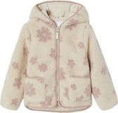 Vertbaudet Sherpa vest met capuchon en bloemenprint voor meisjes
