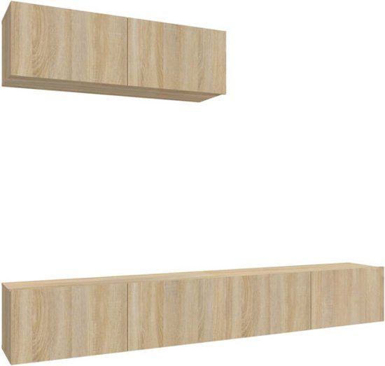 vidaXL 3-delige Tv-meubelset bewerkt hout sonoma eikenkleurig