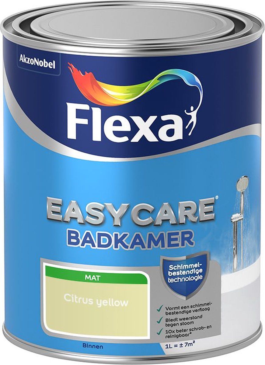 FLEXA Easycare Muurverf Mat Badkamer Citrus yellow - Kleur van het jaar 2011 1L