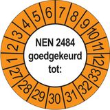 Merkloos / Sans marque Ricard Keuringsstickers NEN 2484 2027 | 50 stuks, Ø 35 mm | Buiten Oranje