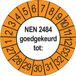 Merkloos / Sans marque Ricard Keuringsstickers NEN 2484 2027 | 50 stuks, Ø 35 mm | Buiten Oranje