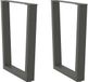 Pieds de table 2 pcs forme en V 70x(72-73,3) cm acier anthracite